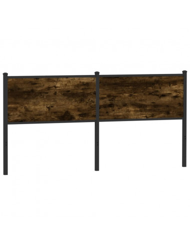 Testiera di Ricambio Rovere Fumo 180 cm in Legno Multistrato e Acciaio