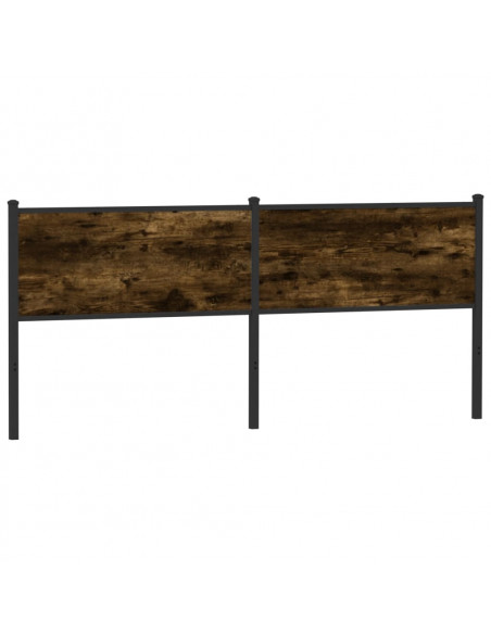 Testiera Rovere Fumo 190 cm in Legno Multistrato e Acciaio