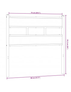 Testiera Rovere Fumo 75 cm in Ferro e Truciolato