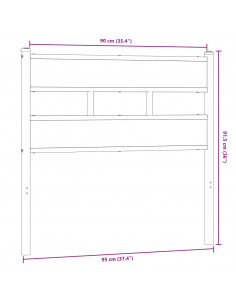 Testiera Rovere Fumo 90 cm in Ferro e Truciolato