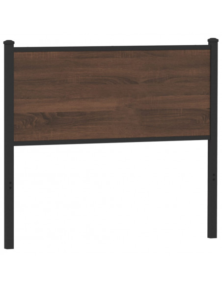 Testiera Rovere Marrone 100 cm in Legno Multistrato e Acciaio