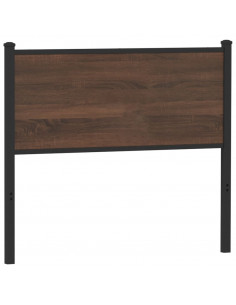 Testiera Rovere Marrone 107 cm in Legno Multistrato e Acciaio