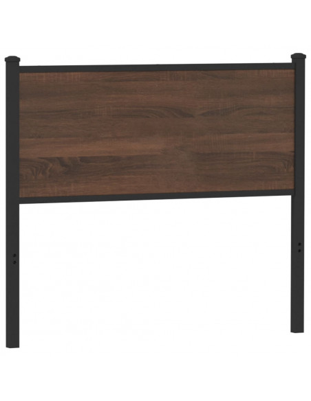 Testiera Rovere Marrone 107 cm in Legno Multistrato e Acciaio