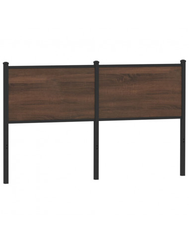 Testiera di Ricambio Rovere Marrone 135 cm in Legno Multistrato e Acciaio