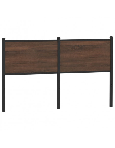 Testiera Rovere Marrone 135 cm in Legno Multistrato e Acciaio