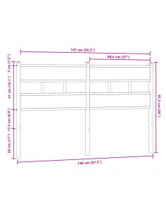 Testiera di Ricambio Rovere Marrone 140 cm in Acciaio e Truciolato