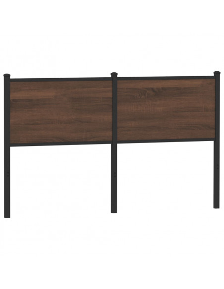 Testiera Rovere Marrone 150 cm in Legno Multistrato e Acciaio