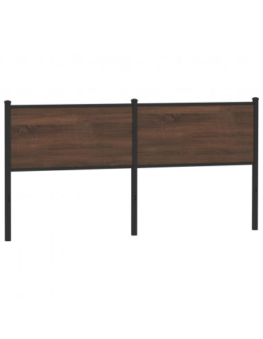 Testiera di Ricambio Rovere Marrone 160 cm in Legno Multistrato e Acciaio