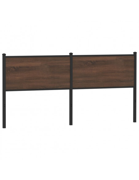 Testiera di Ricambio Rovere Marrone 160 cm in Legno Multistrato e Acciaio