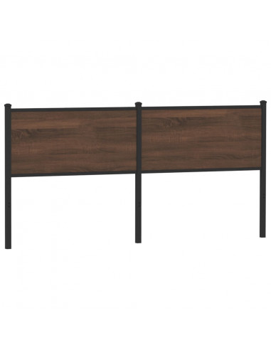 Testiera di Ricambio Rovere Marrone 180 cm in Legno Multistrato e Acciaio