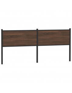 Testiera di Ricambio Rovere Marrone 200 cm in Legno Multistrato e Acciaio