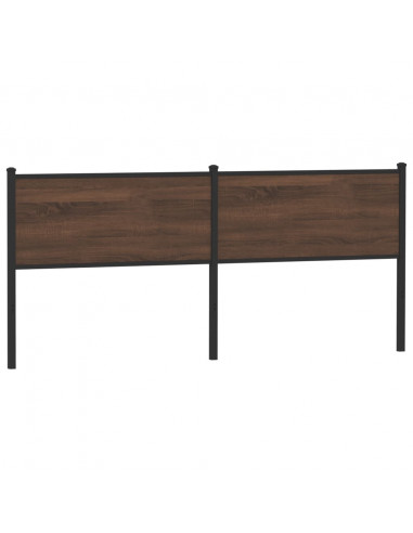 Testiera di Ricambio Rovere Marrone 200 cm in Legno Multistrato e Acciaio