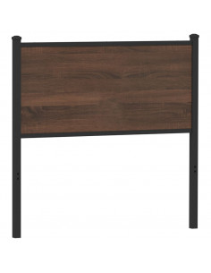 Testiera Rovere Marrone 80 cm in Legno Multistrato e Acciaio