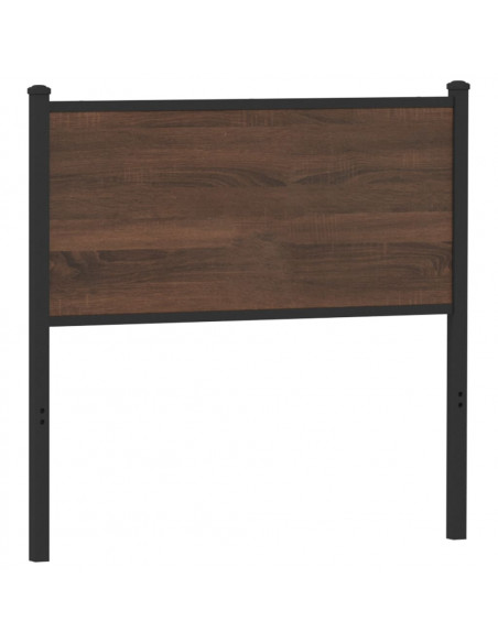 Testiera Rovere Marrone 80 cm in Legno Multistrato e Acciaio