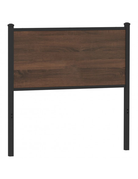 Testiera Rovere Marrone 90 cm in Legno Multistrato e Acciaio