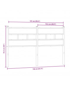 Testiera di Ricambio Rovere Sonoma 150 cm in Ferro e Legno Multistrato
