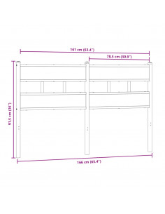 Testiera di Ricambio Rovere Sonoma 160 cm in Ferro e Legno Multistrato