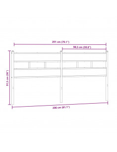 Testiera Rovere Sonoma 200 cm in Ferro e Legno Multistrato