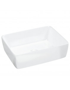Lavandino Bianco 48x37x13 cm in Ceramica Rettangolare 2
