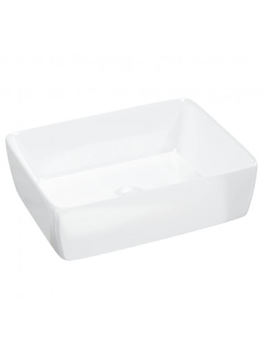 Lavandino Bianco 48x37x13 cm in Ceramica Rettangolare