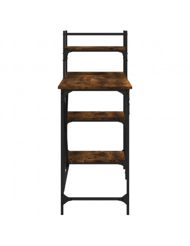 Scrivania per Computer con Scaffali Rovere Fumo 120x47x109 cm