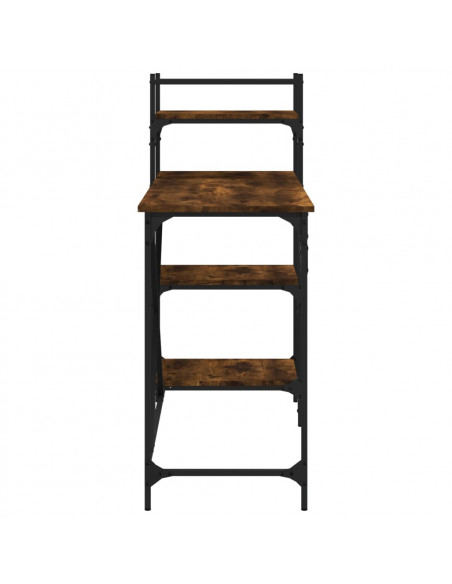 Scrivania per Computer con Scaffali Rovere Fumo 120x47x109 cm