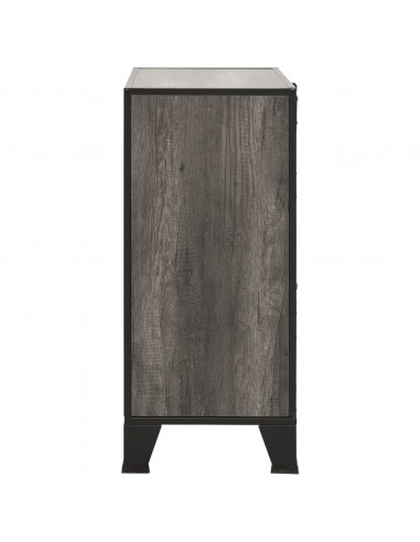 Armadi Portaoggetti 2 pz Grigi 72x36x82 cm Metallo e MDF