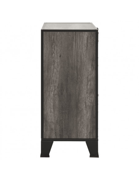 Armadi Portaoggetti 2 pz Grigi 72x36x82 cm Metallo e MDF