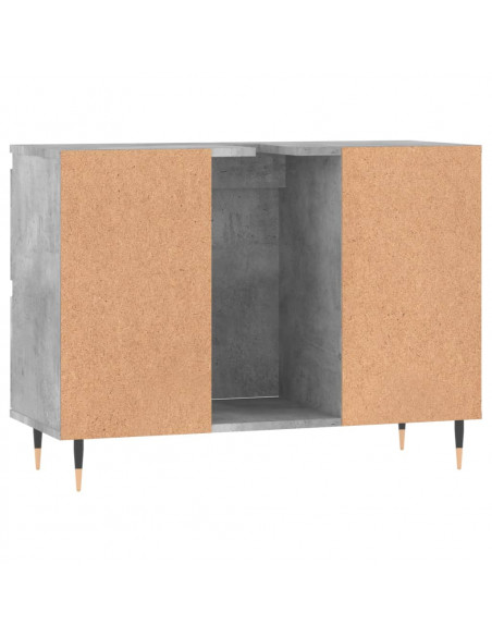 Armadietto da Bagno Grigio Cemento 80x33x60cm Legno Multistrato