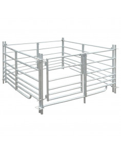 Box per Pecore in Acciaio Zincato a 4 Pannelli 137x137x92 cm 2