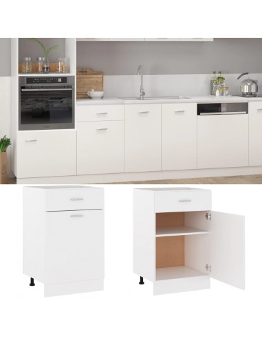 Armadio con Cassetto Bianco 50x46x81,5 cm in Legno Multistrato