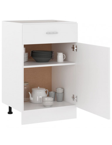 Armadio con Cassetto Bianco 50x46x81,5 cm in Legno Multistrato