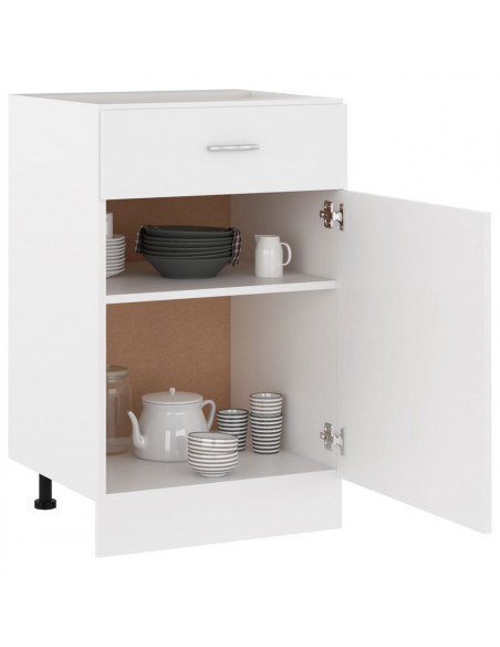 Armadio con Cassetto Bianco 50x46x81,5 cm in Legno Multistrato
