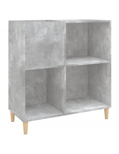 Mobile Porta Dischi Grigio Cemento 84,5x38x89 Legno Multistrato 2