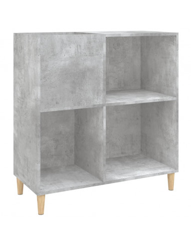 Mobile Porta Dischi Grigio Cemento 84,5x38x89 Legno Multistrato