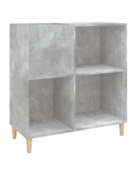 Mobile Porta Dischi Grigio Cemento 84,5x38x89 Legno Multistrato