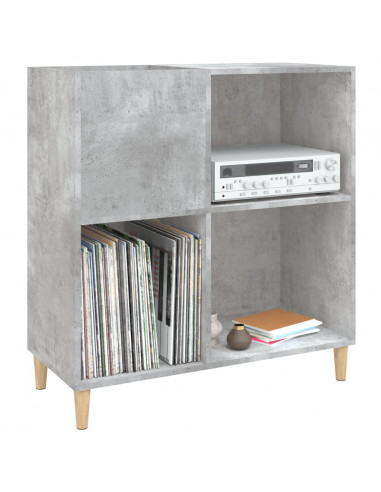 Mobile Porta Dischi Grigio Cemento 84,5x38x89 Legno Multistrato