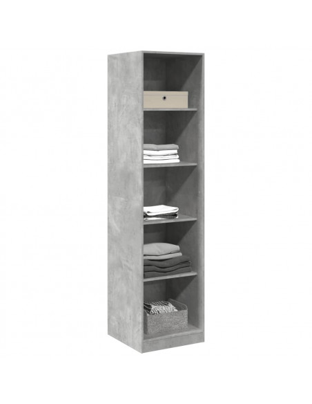 Armadio Grigio Cemento 50x50x200 cm in Legno Multistrato