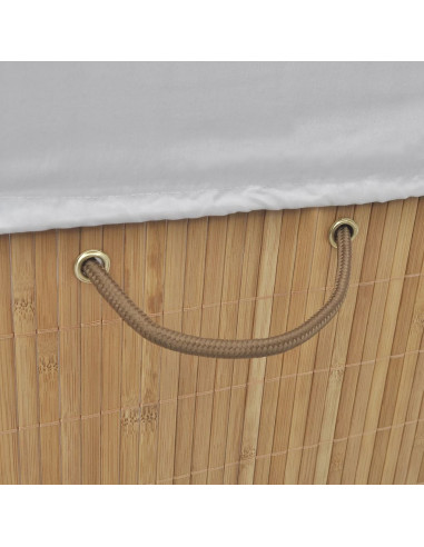 Cesto Portabiancheria in Bambù Rettangolare Colore Naturale