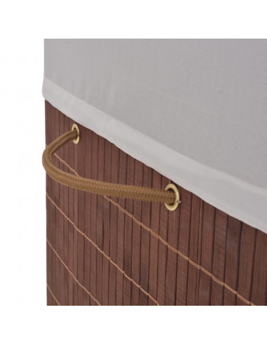 Cesto Portabiancheria in Bambù Rettangolare Marrone