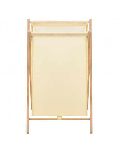 Portabiancheria in Legno di Cedro e Tessuto Beige 42x41x64 cm