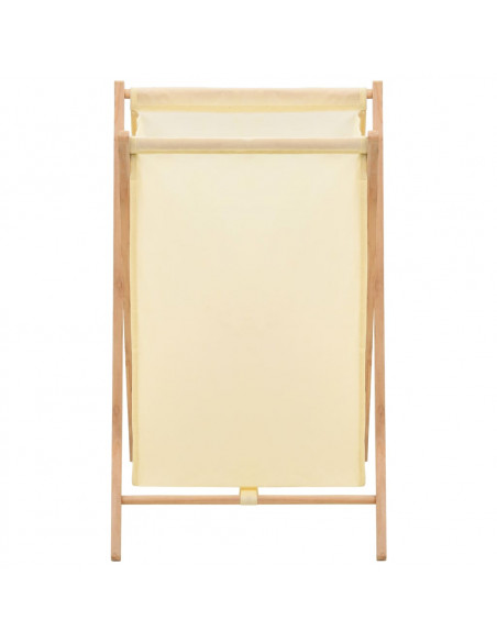 Portabiancheria in Legno di Cedro e Tessuto Beige 42x41x64 cm