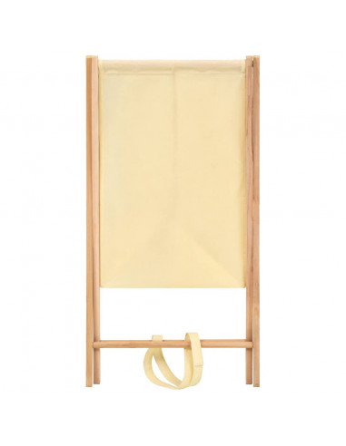Portabiancheria in Legno di Cedro e Tessuto Beige 42x41x64 cm