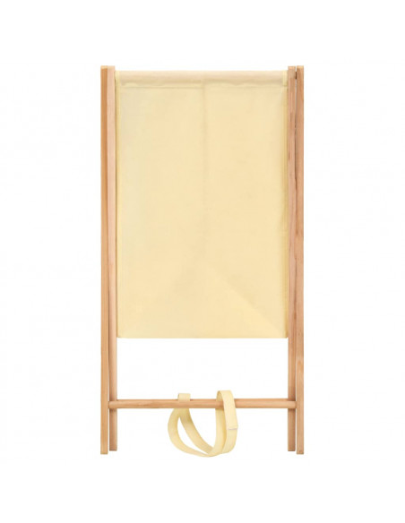 Portabiancheria in Legno di Cedro e Tessuto Beige 42x41x64 cm