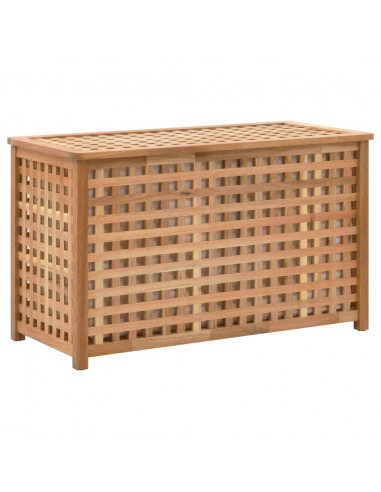 Cesto per Biancheria 77,5x37,5x46,5 cm in Legno Massello di Noce