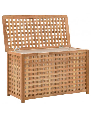 Cesto per Biancheria 77,5x37,5x46,5 cm in Legno Massello di Noce