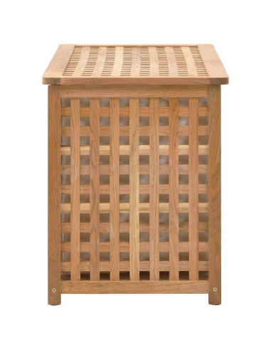 Cesto per Biancheria 77,5x37,5x46,5 cm in Legno Massello di Noce