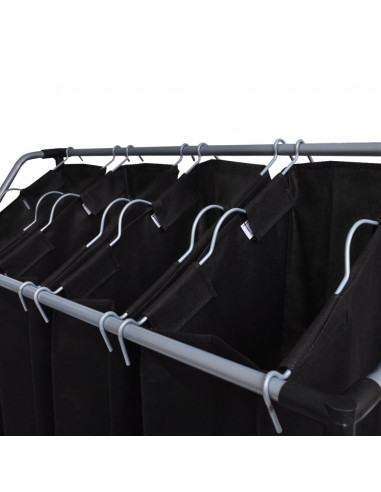 Portabiancheria 2 pz Nero e Grigio