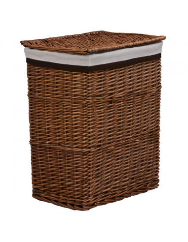Cesto della Biancheria Impilabile Marrone in Salice