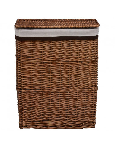 Cesto della Biancheria Impilabile Marrone in Salice
